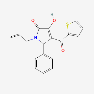 molecular formula C18H15NO3S B15099427 3-hydroxy-5-phenyl-1-(prop-2-en-1-yl)-4-(thiophen-2-ylcarbonyl)-1,5-dihydro-2H-pyrrol-2-one 