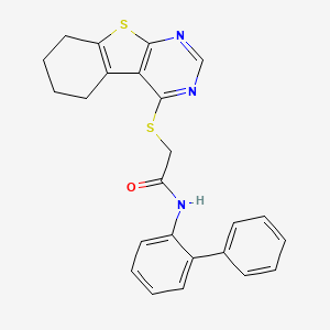 N-(2-phenylphenyl)-2-(5,6,7,8-tetrahydrobenzo[b]thiopheno[3,2-e]pyrimidin-4-yl thio)acetamide