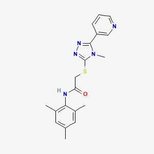 molecular formula C19H21N5OS B15099450 2-{[4-methyl-5-(pyridin-3-yl)-4H-1,2,4-triazol-3-yl]sulfanyl}-N-(2,4,6-trimethylphenyl)acetamide 