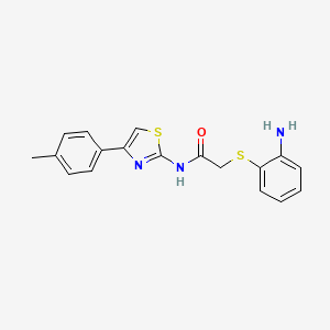 2-[(2-aminophenyl)sulfanyl]-N-[4-(4-methylphenyl)-1,3-thiazol-2-yl]acetamide