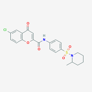 6-chloro-N-{4-[(2-methylpiperidin-1-yl)sulfonyl]phenyl}-4-oxo-4H-chromene-2-carboxamide