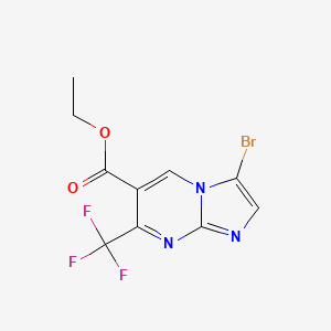 molecular formula C10H7BrF3N3O2 B1509947 Ethyl 3-bromo-7-(trifluoromethyl)imidazo[1,2-a]pyrimidine-6-carboxylate CAS No. 1009378-98-6