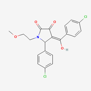 molecular formula C20H17Cl2NO4 B15099477 5-(4-chlorophenyl)-4-[(4-chlorophenyl)carbonyl]-3-hydroxy-1-(2-methoxyethyl)-1,5-dihydro-2H-pyrrol-2-one 