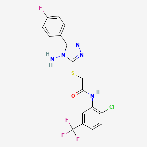 2-{[4-amino-5-(4-fluorophenyl)-4H-1,2,4-triazol-3-yl]sulfanyl}-N-[2-chloro-5-(trifluoromethyl)phenyl]acetamide