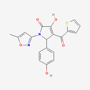 3-hydroxy-5-(4-hydroxyphenyl)-1-(5-methylisoxazol-3-yl)-4-(thiophene-2-carbonyl)-1H-pyrrol-2(5H)-one