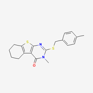 3-methyl-2-[(4-methylbenzyl)sulfanyl]-5,6,7,8-tetrahydro[1]benzothieno[2,3-d]pyrimidin-4(3H)-one