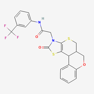 molecular formula C22H17F3N2O3S2 B15099518 C22H17F3N2O3S2 