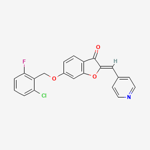 molecular formula C21H13ClFNO3 B15099536 (2Z)-6-[(2-chloro-6-fluorobenzyl)oxy]-2-(pyridin-4-ylmethylidene)-1-benzofuran-3(2H)-one 