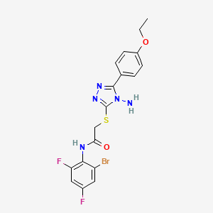 molecular formula C18H16BrF2N5O2S B15099543 2-{[4-amino-5-(4-ethoxyphenyl)-4H-1,2,4-triazol-3-yl]sulfanyl}-N-(2-bromo-4,6-difluorophenyl)acetamide 