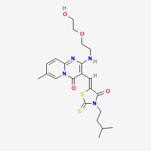 2-{[2-(2-hydroxyethoxy)ethyl]amino}-7-methyl-3-{(Z)-[3-(3-methylbutyl)-4-oxo-2-thioxo-1,3-thiazolidin-5-ylidene]methyl}-4H-pyrido[1,2-a]pyrimidin-4-one