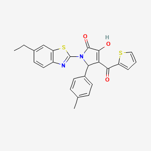 molecular formula C25H20N2O3S2 B15099639 1-(6-Ethylbenzothiazol-2-yl)-3-hydroxy-5-(4-methylphenyl)-4-(2-thienylcarbonyl)-3-pyrrolin-2-one 