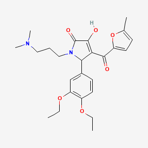 molecular formula C25H32N2O6 B15099656 5-(3,4-Diethoxyphenyl)-1-[3-(dimethylamino)propyl]-3-hydroxy-4-[(5-methyl(2-fu ryl))carbonyl]-3-pyrrolin-2-one 