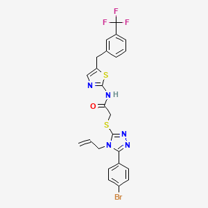 2-[[5-(4-bromophenyl)-4-prop-2-enyl-1,2,4-triazol-3-yl]sulfanyl]-N-[5-[[3-(trifluoromethyl)phenyl]methyl]-1,3-thiazol-2-yl]acetamide