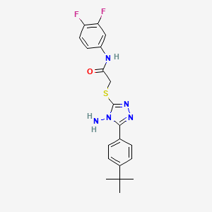 molecular formula C20H21F2N5OS B15099665 2-{4-amino-5-[4-(tert-butyl)phenyl](1,2,4-triazol-3-ylthio)}-N-(3,4-difluoroph enyl)acetamide 