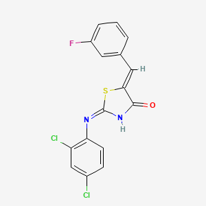 molecular formula C16H9Cl2FN2OS B15099695 (5Z)-2-[(2,4-dichlorophenyl)amino]-5-(3-fluorobenzylidene)-1,3-thiazol-4(5H)-one 