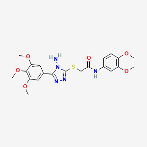 2-{[4-amino-5-(3,4,5-trimethoxyphenyl)-4H-1,2,4-triazol-3-yl]sulfanyl}-N-(2,3-dihydro-1,4-benzodioxin-6-yl)acetamide