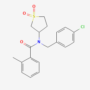 molecular formula C19H20ClNO3S B15099725 N-(4-chlorobenzyl)-N-(1,1-dioxidotetrahydrothiophen-3-yl)-2-methylbenzamide 