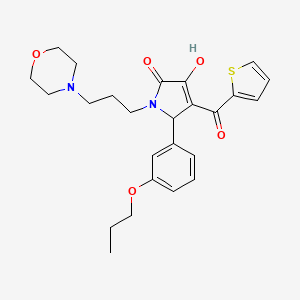 molecular formula C25H30N2O5S B15099751 3-Hydroxy-1-(3-morpholin-4-ylpropyl)-5-(3-propoxyphenyl)-4-(2-thienylcarbonyl)-3-pyrrolin-2-one 