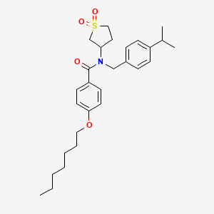 N-(1,1-dioxidotetrahydrothiophen-3-yl)-4-(heptyloxy)-N-[4-(propan-2-yl)benzyl]benzamide