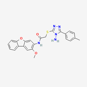 2-{[4-amino-5-(4-methylphenyl)-4H-1,2,4-triazol-3-yl]sulfanyl}-N-(2-methoxydibenzo[b,d]furan-3-yl)acetamide