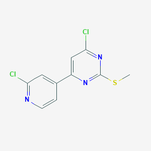 molecular formula C10H7Cl2N3S B1509978 4-Chloro-6-(2-chloro-pyridin-4-yl)-2-methylsulfanyl-pyrimidine 