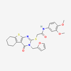 N-(3,4-dimethoxyphenyl)-2-[3-(2-furylmethyl)-4-oxo(3,5,6,7,8-pentahydrobenzo[b]thiopheno[2,3-d]pyrimidin-2-ylthio)]acetamide