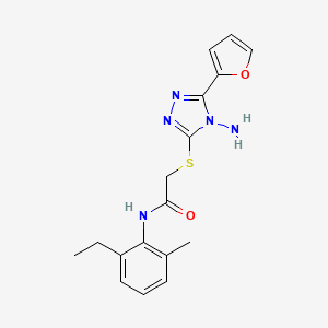 molecular formula C17H19N5O2S B15099801 2-(4-amino-5-(2-furyl)(1,2,4-triazol-3-ylthio))-N-(6-ethyl-2-methylphenyl)acet amide 