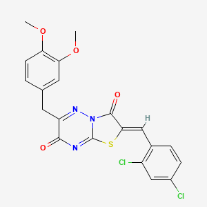 (2Z)-2-(2,4-dichlorobenzylidene)-6-(3,4-dimethoxybenzyl)-7H-[1,3]thiazolo[3,2-b][1,2,4]triazine-3,7(2H)-dione