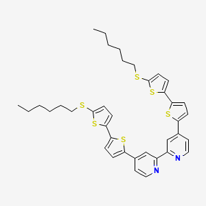 molecular formula C38H40N2S6 B1509986 4,4'-Bis(5'-(hexylthio)-[2,2'-bithiophen]-5-yl)-2,2'-bipyridine CAS No. 1190631-38-9