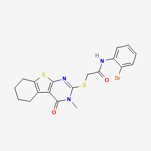 N-(2-bromophenyl)-2-(3-methyl-4-oxo(3,5,6,7,8-pentahydrobenzo[b]thiopheno[2,3-d]pyrimidin-2-ylthio))acetamide