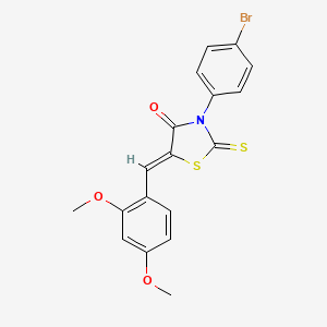 molecular formula C18H14BrNO3S2 B15099867 (5Z)-3-(4-bromophenyl)-5-(2,4-dimethoxybenzylidene)-2-thioxo-1,3-thiazolidin-4-one 