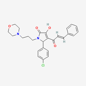 molecular formula C26H27ClN2O4 B15099929 4-((2E)-3-phenylprop-2-enoyl)-5-(4-chlorophenyl)-3-hydroxy-1-(3-morpholin-4-yl propyl)-3-pyrrolin-2-one 