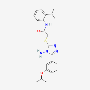 molecular formula C22H27N5O2S B15099938 2-{4-amino-5-[3-(methylethoxy)phenyl](1,2,4-triazol-3-ylthio)}-N-[2-(methyleth yl)phenyl]acetamide 