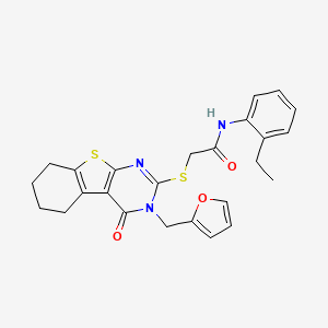 N-(2-ethylphenyl)-2-{[3-(furan-2-ylmethyl)-4-oxo-3,4,5,6,7,8-hexahydro[1]benzothieno[2,3-d]pyrimidin-2-yl]sulfanyl}acetamide