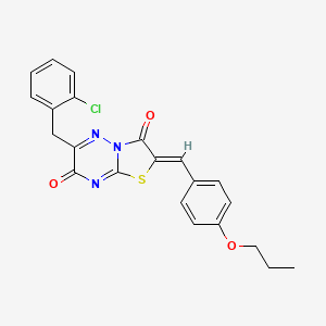 molecular formula C22H18ClN3O3S B15099961 (2Z)-6-(2-chlorobenzyl)-2-(4-propoxybenzylidene)-7H-[1,3]thiazolo[3,2-b][1,2,4]triazine-3,7(2H)-dione 