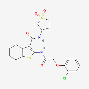 molecular formula C21H23ClN2O5S2 B15099966 2-{[(2-chlorophenoxy)acetyl]amino}-N-(1,1-dioxidotetrahydrothiophen-3-yl)-4,5,6,7-tetrahydro-1-benzothiophene-3-carboxamide 