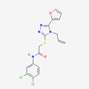 molecular formula C17H14Cl2N4O2S B15099981 N-(3,4-dichlorophenyl)-2-{[5-(furan-2-yl)-4-(prop-2-en-1-yl)-4H-1,2,4-triazol-3-yl]sulfanyl}acetamide 