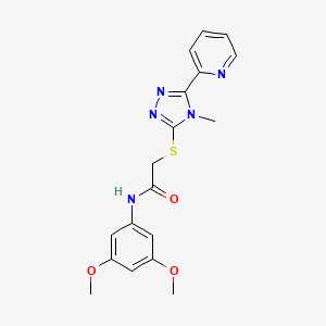 molecular formula C18H19N5O3S B15100031 N-(3,5-dimethoxyphenyl)-2-{[4-methyl-5-(pyridin-2-yl)-4H-1,2,4-triazol-3-yl]sulfanyl}acetamide 