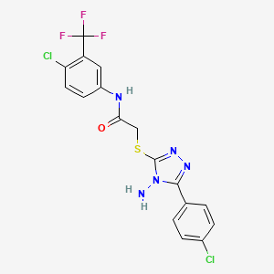 2-[4-amino-5-(4-chlorophenyl)(1,2,4-triazol-3-ylthio)]-N-[4-chloro-3-(trifluor omethyl)phenyl]acetamide