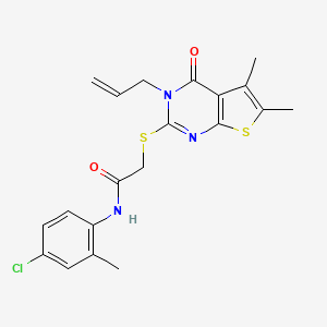 2-(5,6-dimethyl-4-oxo-3-prop-2-enyl(3-hydrothiopheno[2,3-d]pyrimidin-2-ylthio))-N-(4-chloro-2-methylphenyl)acetamide