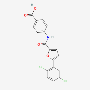 molecular formula C18H11Cl2NO4 B15100060 4-({[5-(2,5-Dichlorophenyl)furan-2-yl]carbonyl}amino)benzoic acid 