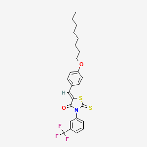 (5Z)-5-[4-(octyloxy)benzylidene]-2-thioxo-3-[3-(trifluoromethyl)phenyl]-1,3-thiazolidin-4-one