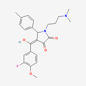 1-[3-(dimethylamino)propyl]-4-[(3-fluoro-4-methoxyphenyl)carbonyl]-3-hydroxy-5-(4-methylphenyl)-1,5-dihydro-2H-pyrrol-2-one