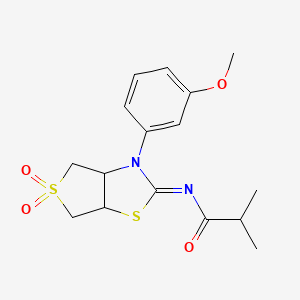 N-[(2E)-3-(3-methoxyphenyl)-5,5-dioxidotetrahydrothieno[3,4-d][1,3]thiazol-2(3H)-ylidene]-2-methylpropanamide