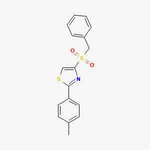 molecular formula C17H15NO2S2 B15100076 2-(4-Methylphenyl)-4-[benzylsulfonyl]-1,3-thiazole 