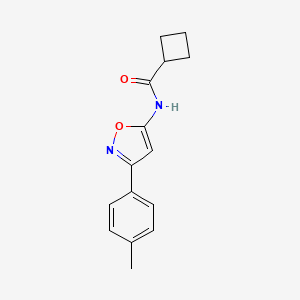 molecular formula C15H16N2O2 B15100077 N-[3-(4-methylphenyl)-1,2-oxazol-5-yl]cyclobutanecarboxamide 