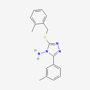 5-(3-Methylphenyl)-3-[(2-methylphenyl)methylthio]-1,2,4-triazole-4-ylamine