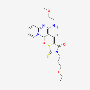 3-{(Z)-[3-(3-ethoxypropyl)-4-oxo-2-thioxo-1,3-thiazolidin-5-ylidene]methyl}-2-[(2-methoxyethyl)amino]-4H-pyrido[1,2-a]pyrimidin-4-one