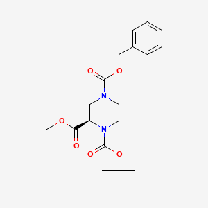 molecular formula C19H26N2O6 B1510010 (R)-4-苯甲基1-叔丁基2-甲基哌嗪-1,2,4-三羧酸酯 CAS No. 278790-00-4
