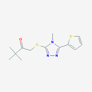 3,3-dimethyl-1-{[4-methyl-5-(thiophen-2-yl)-4H-1,2,4-triazol-3-yl]sulfanyl}butan-2-one